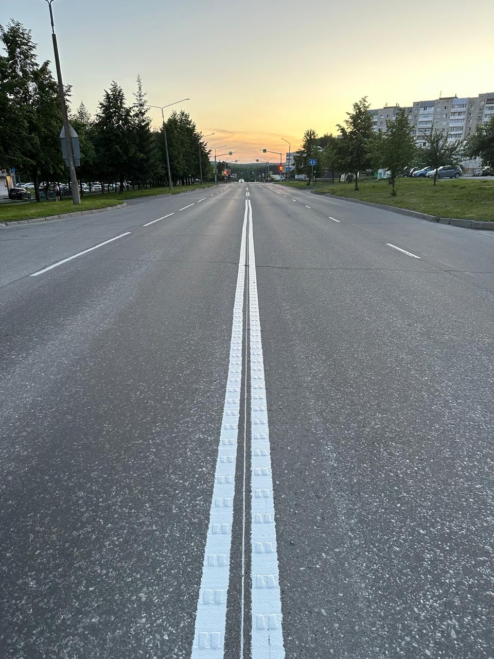 Нанесение дорожной разметки